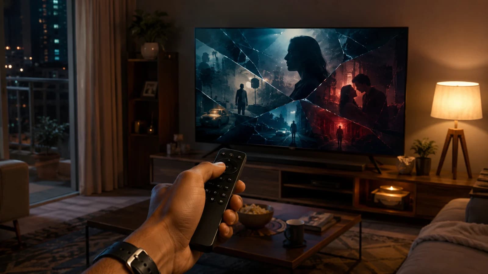A viewer browses a crowded week of Indian OTT releases on a television at home.