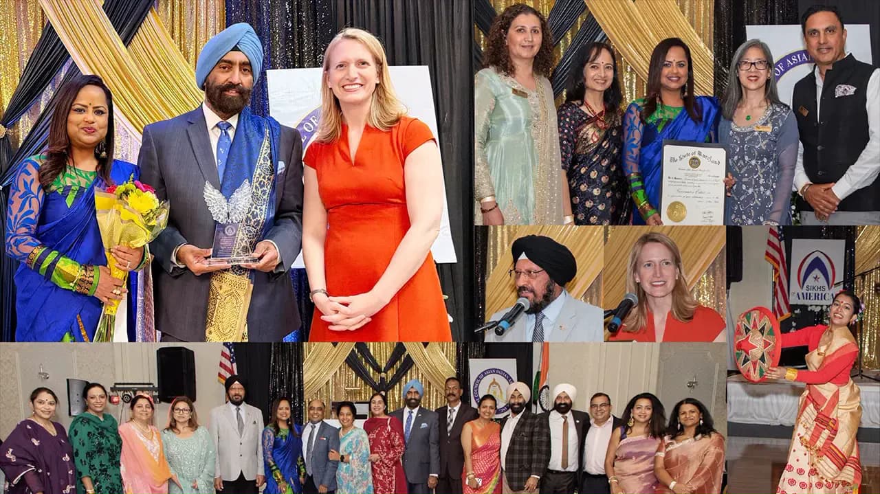 Dr. Jasdip Singh Jesse receiving the NCAIA Lifetime Achievement Award at the organization’s 20th anniversary gala