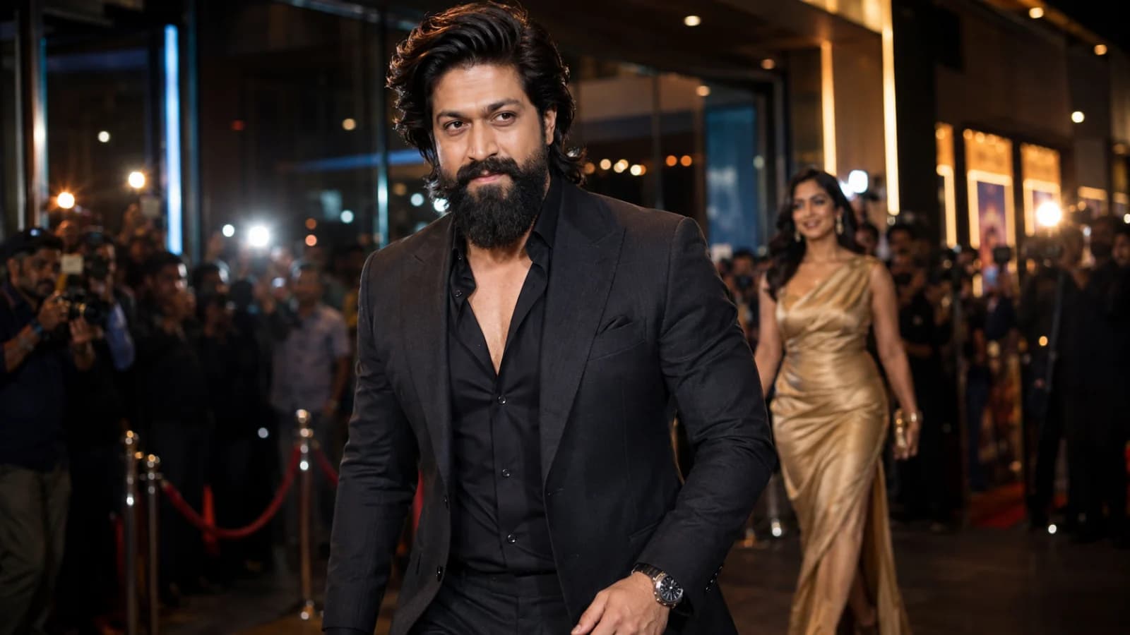 Yash arrives at a Bengaluru cinema as Toxic opens theatrically across India after three postponements.