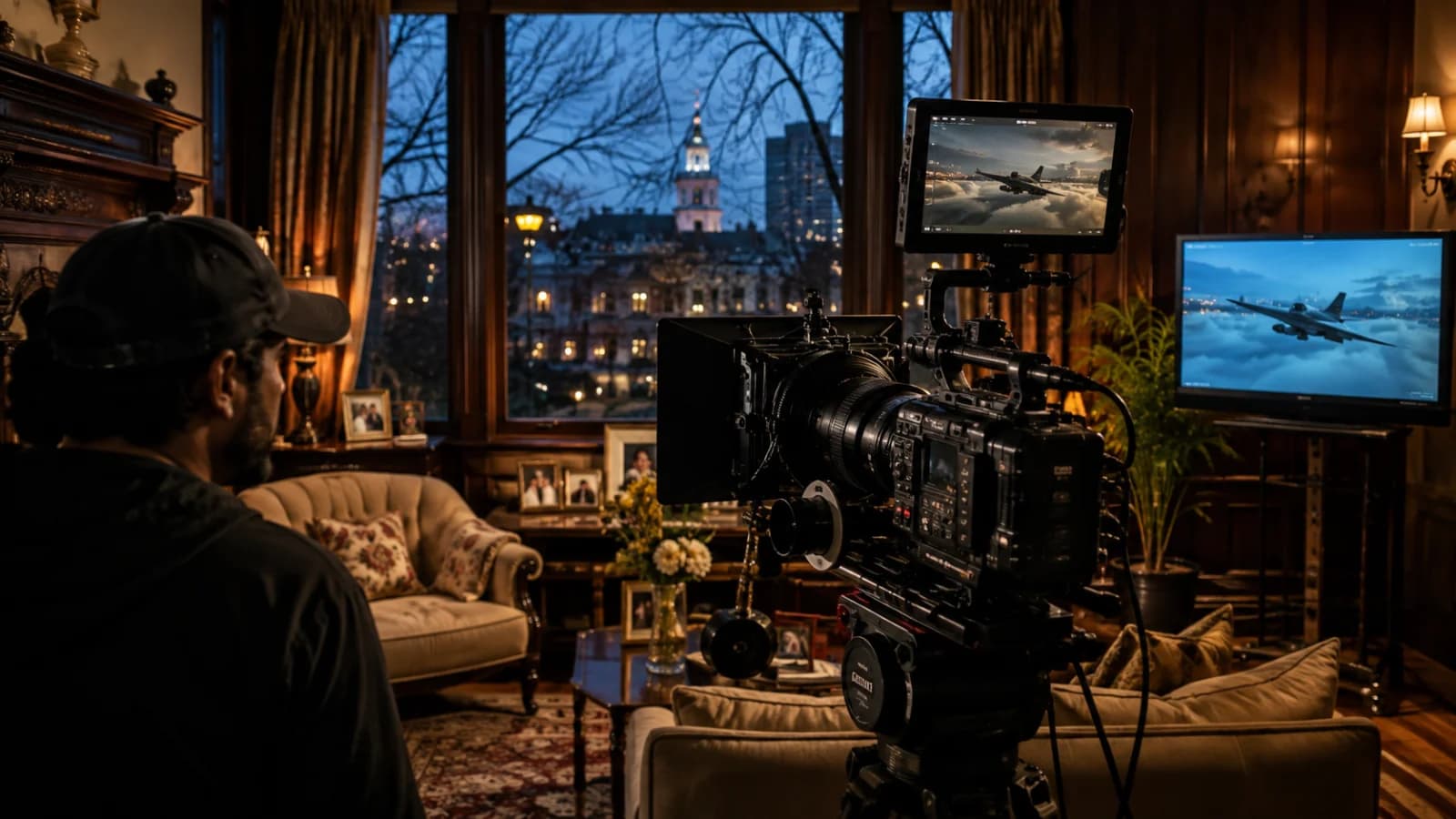 A streaming-production camera inside a Cambridge home evokes Netflix’s Indian American drama Unaccustomed Earth.