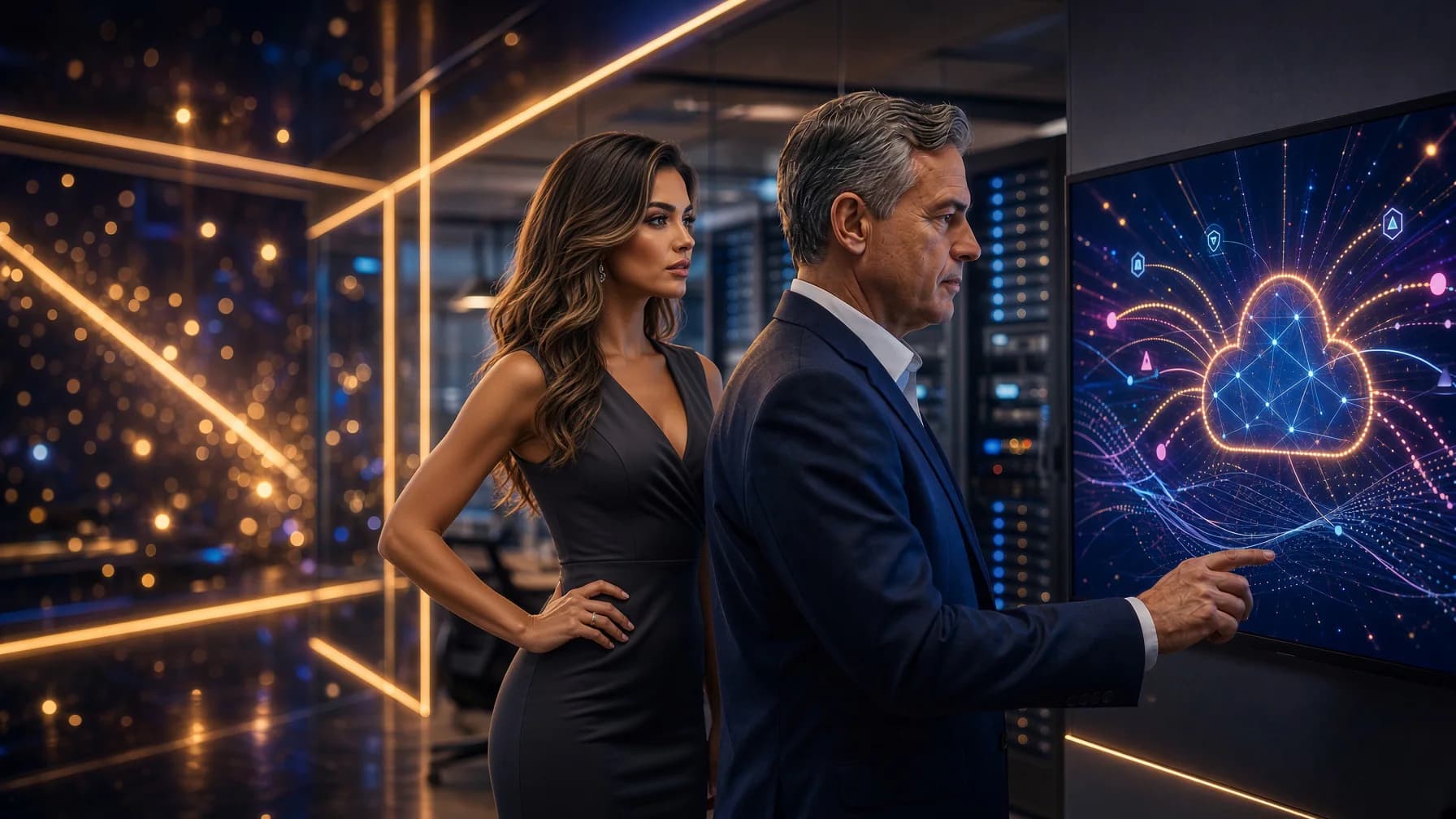 Proposed hero visual of an enterprise security professional reviewing a customer-controlled AI data environment for Anthropic’s new safeguards.