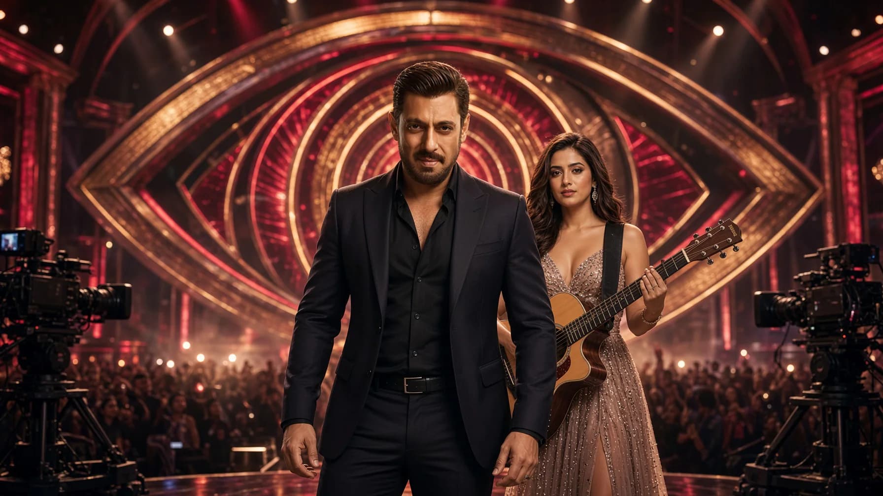 Salman Khan welcomes Rhiti Tiwari to Bigg Boss 20 as her father Manoj Tiwari appears during the premiere.