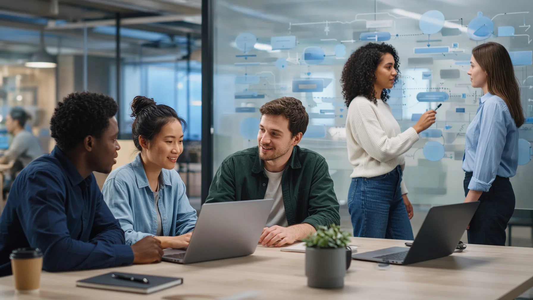 U.S. college graduates collaborate in an AI workforce training environment linked to Cognizant’s hiring plan.