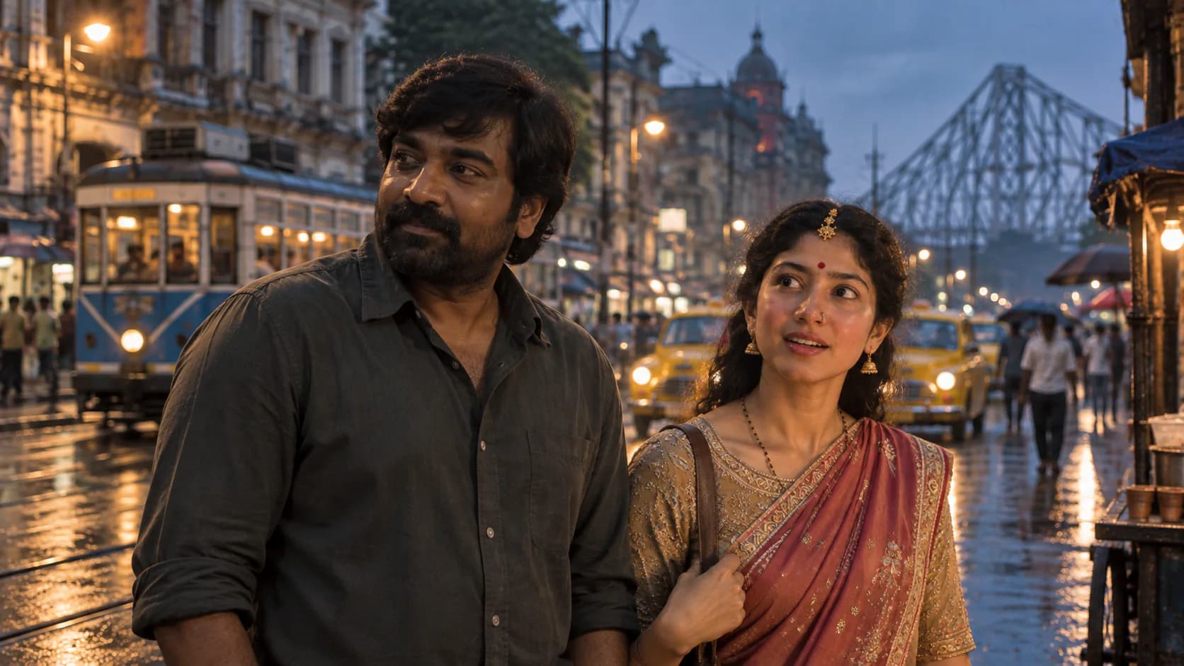 Vijay Sethupathi and Sai Pallavi in Mani Ratnam’s untitled Kolkata-set Tamil film near the Howrah Bridge.