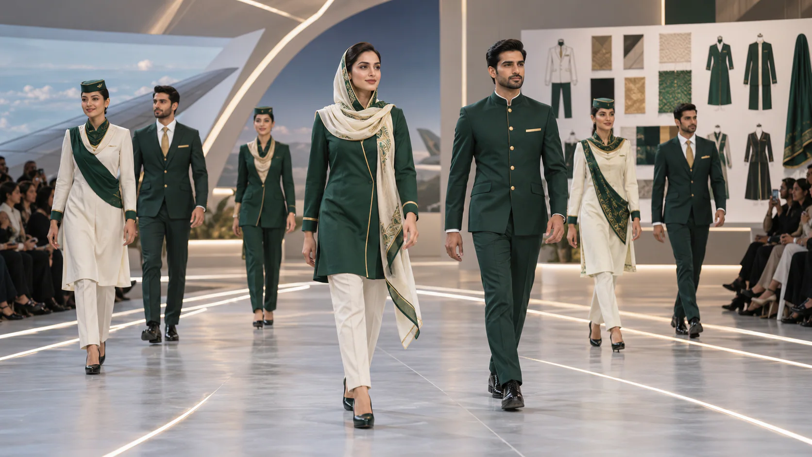 Pakistan International Airlines presents a new uniform project involving Maheen Khan, Deepak Perwani and nine other Pakistani designers.