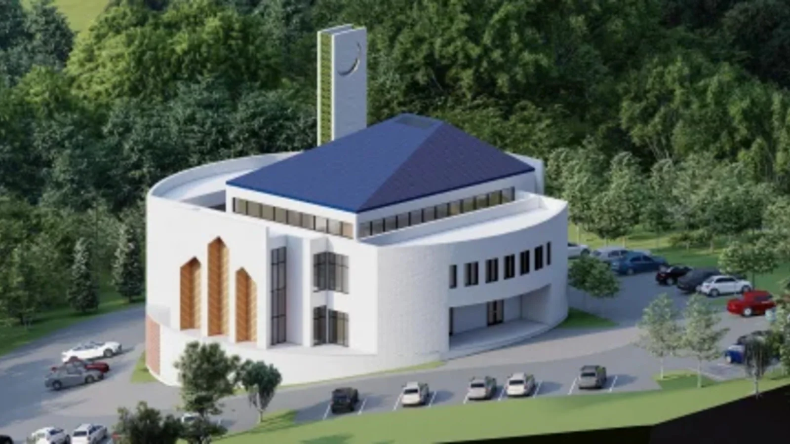 Early construction work at the Urbana Muslim Association’s planned UMA Center site near Green Valley Road in Monrovia, Maryland.