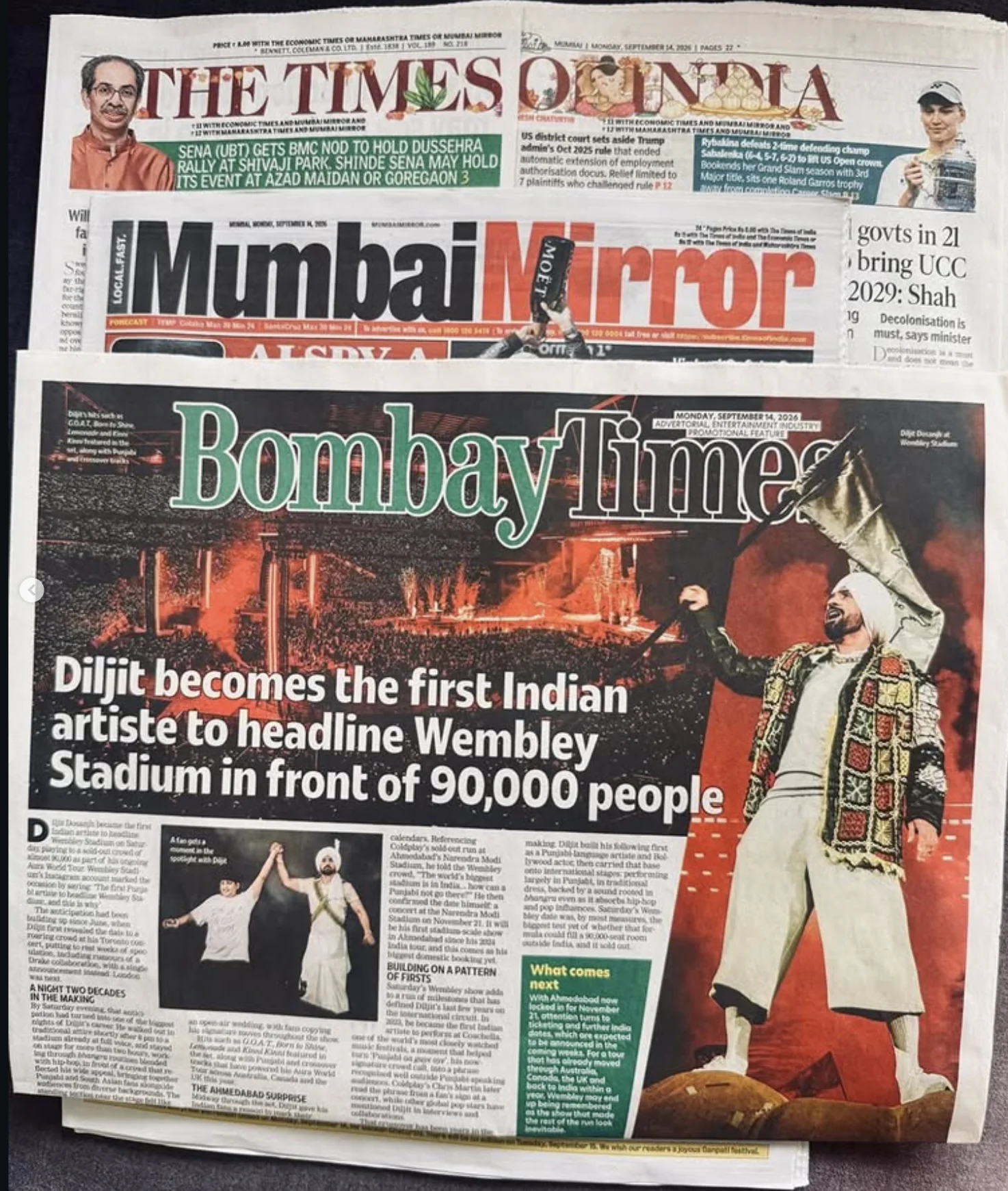 Wembley Salutes Diljit Dosanjh After Landmark London Concert. Diljit Dosanjh delivered a sold-out Aura World Tour performance at Wembley Stadium on September 12, marking a major.
