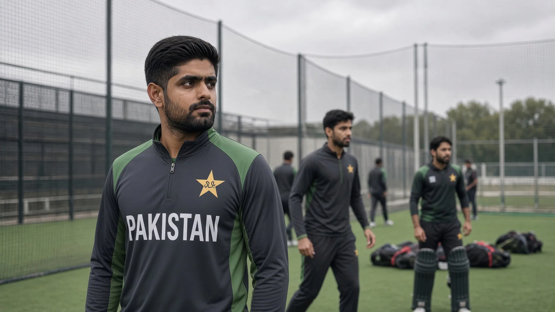 Babar Azam leads Pakistan’s revised Test group during an England practice session after the PCB released seven players.